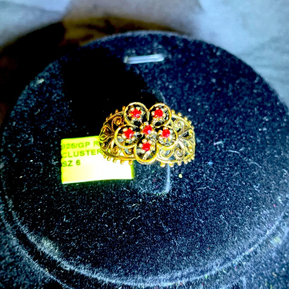 New Adjustable Sterling and Gold Cluster Ring 💍